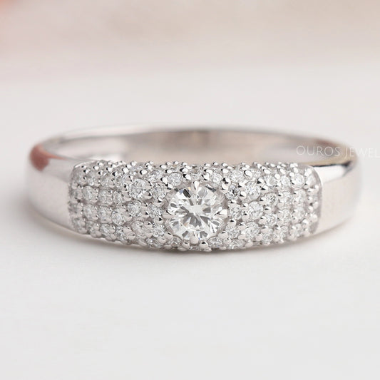 Mens Brilliant Round Cluster Diamond Ring