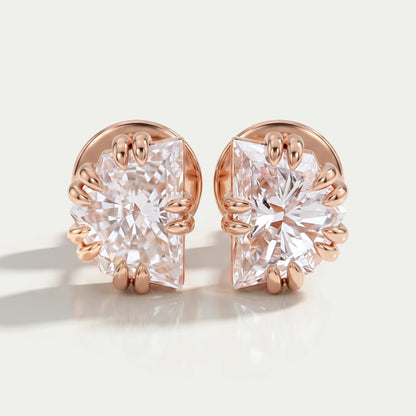 Rose Gold Cadillac Cut Stud Earrings Earring