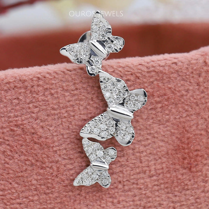 Butterfly  Cut Lab Grown Diamond Drop Earrings