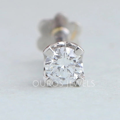 Round Cut Diamond Nose Pin