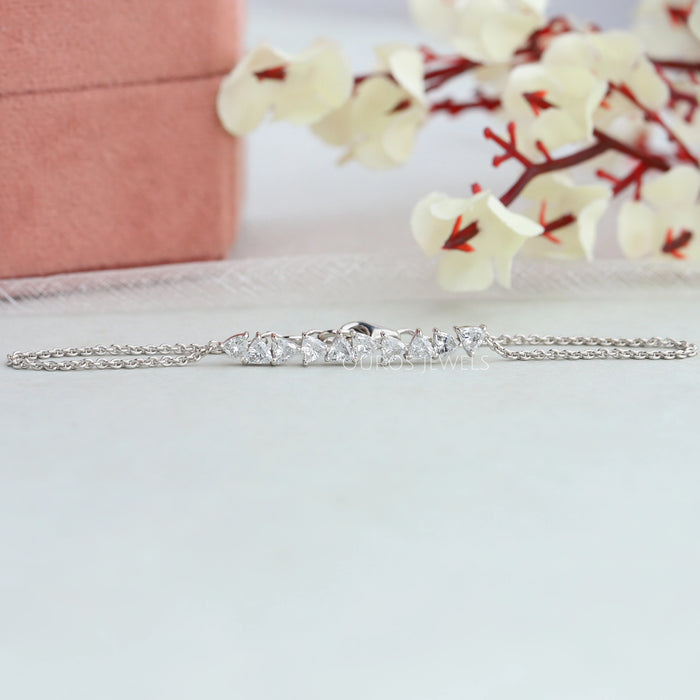 Trillion Cut lab Grown Diamond Bracelet