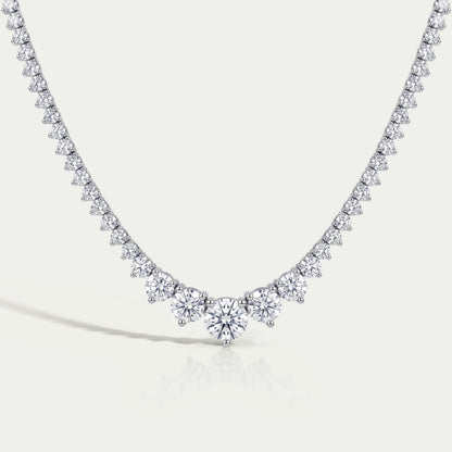 Graduated Round Lab Diamond Tennis Necklace Necklaces