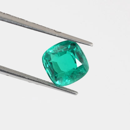 Cushion Shape Colombian Emerald Gemstone Loose