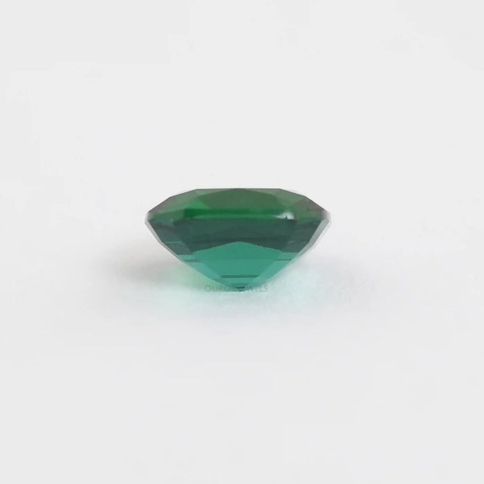 Cushion Cut Gemstone With Dark Green Zambian