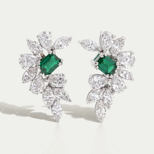 Marquise & Pear Cluster Diamond Gemstone Earrings Earring