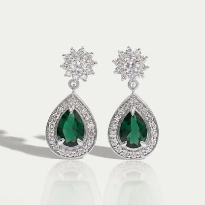 Pear Shape Emerald Drop Earrings Earrings