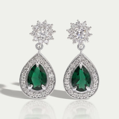 Pear Shape Emerald Drop Earrings Earrings