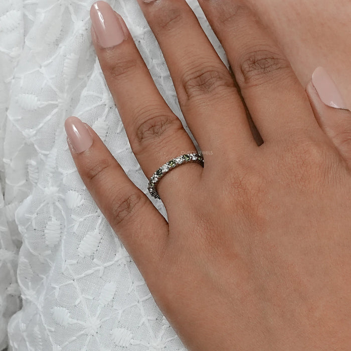 Multi Color Round Lab Diamond Wedding Bands