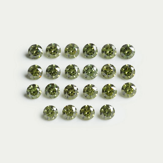 Green Round Cut Lab Grown Diamond Loose