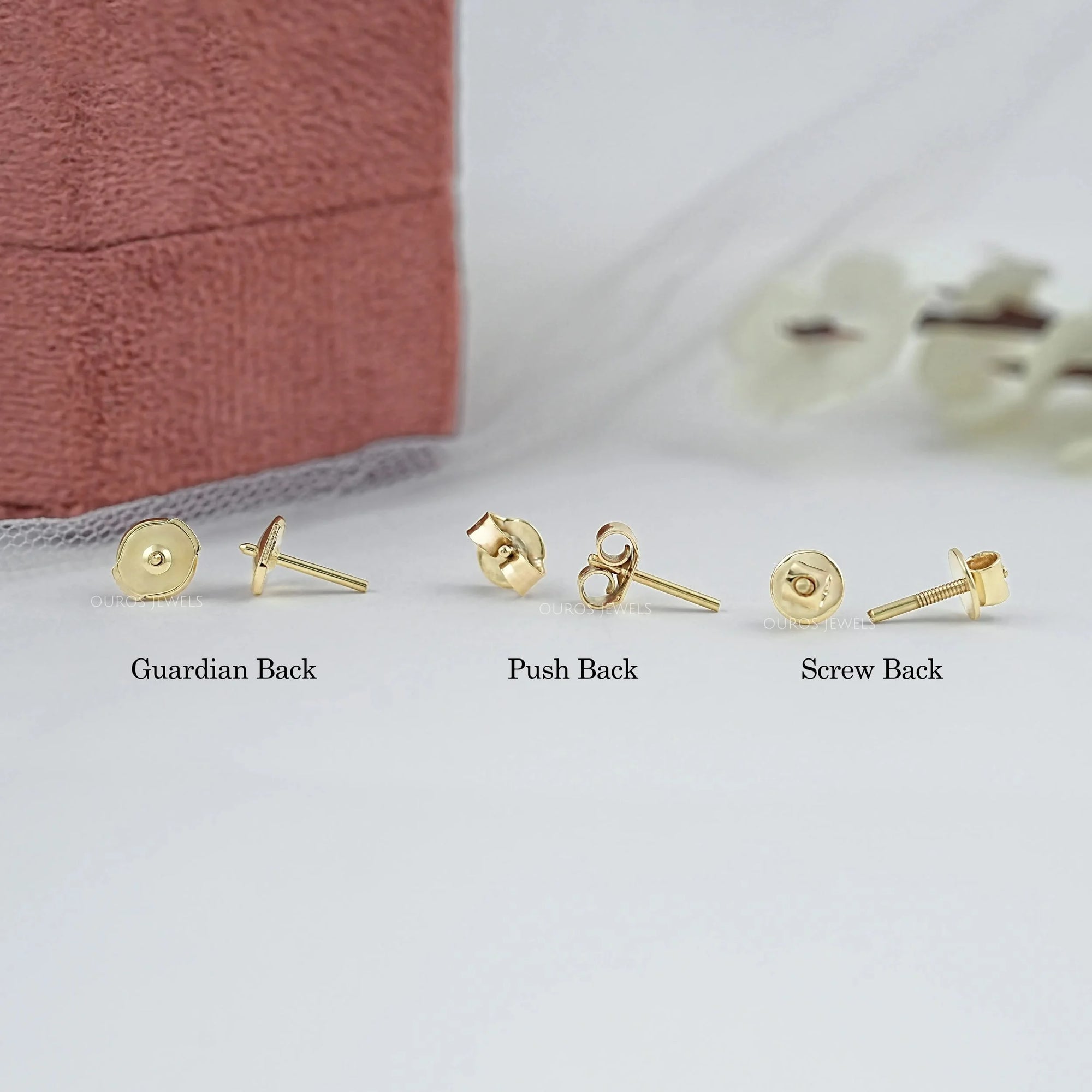 Secure Back Type Stud Earrings For Women