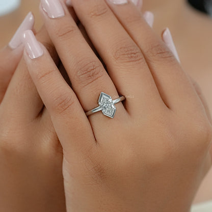 Half Bezel Dutch Marquise Diamond Solitaire Ring Ring