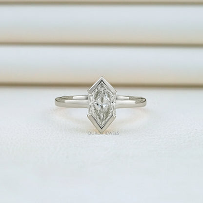 Half Bezel Dutch Marquise Diamond Solitaire Ring Ring