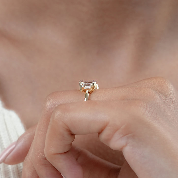 Baguette Cut Lab Diamond Wedding Ring