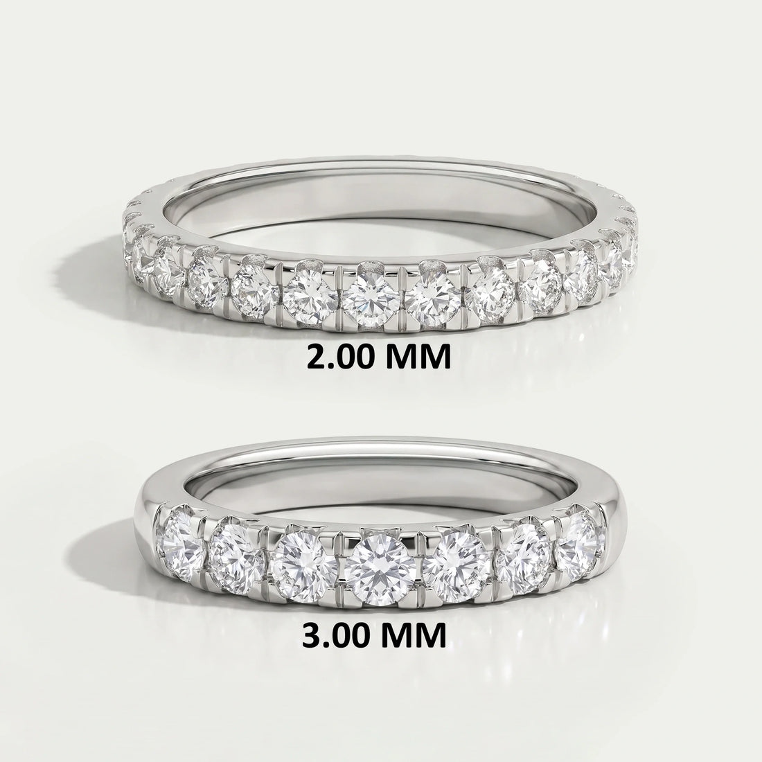 Round Cut Lab Diamond Half Eternity Band