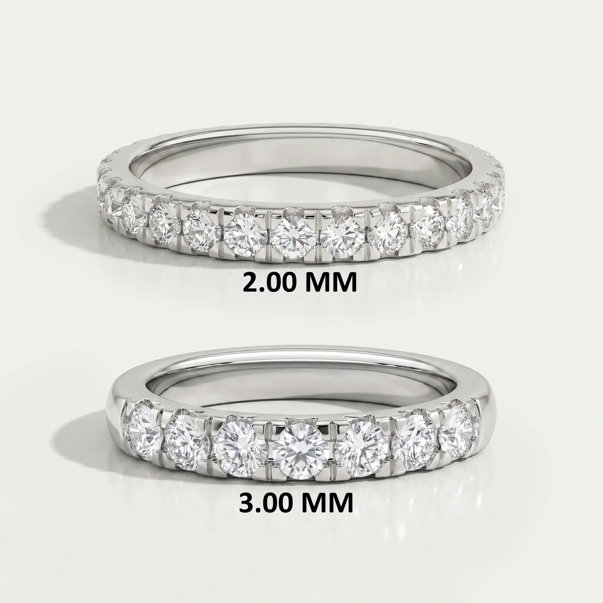 Round Cut Lab Diamond Half Eternity Band