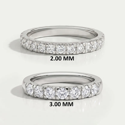 Round Cut Lab Diamond Half Eternity Band
