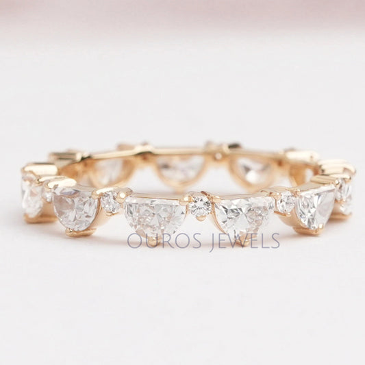Half Moon And Round Cut Lab Grown Diamond Eternity Band