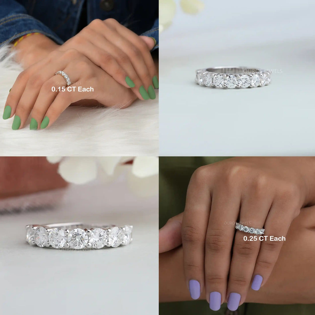 Brilliant Round Diamond Half Eternity Band