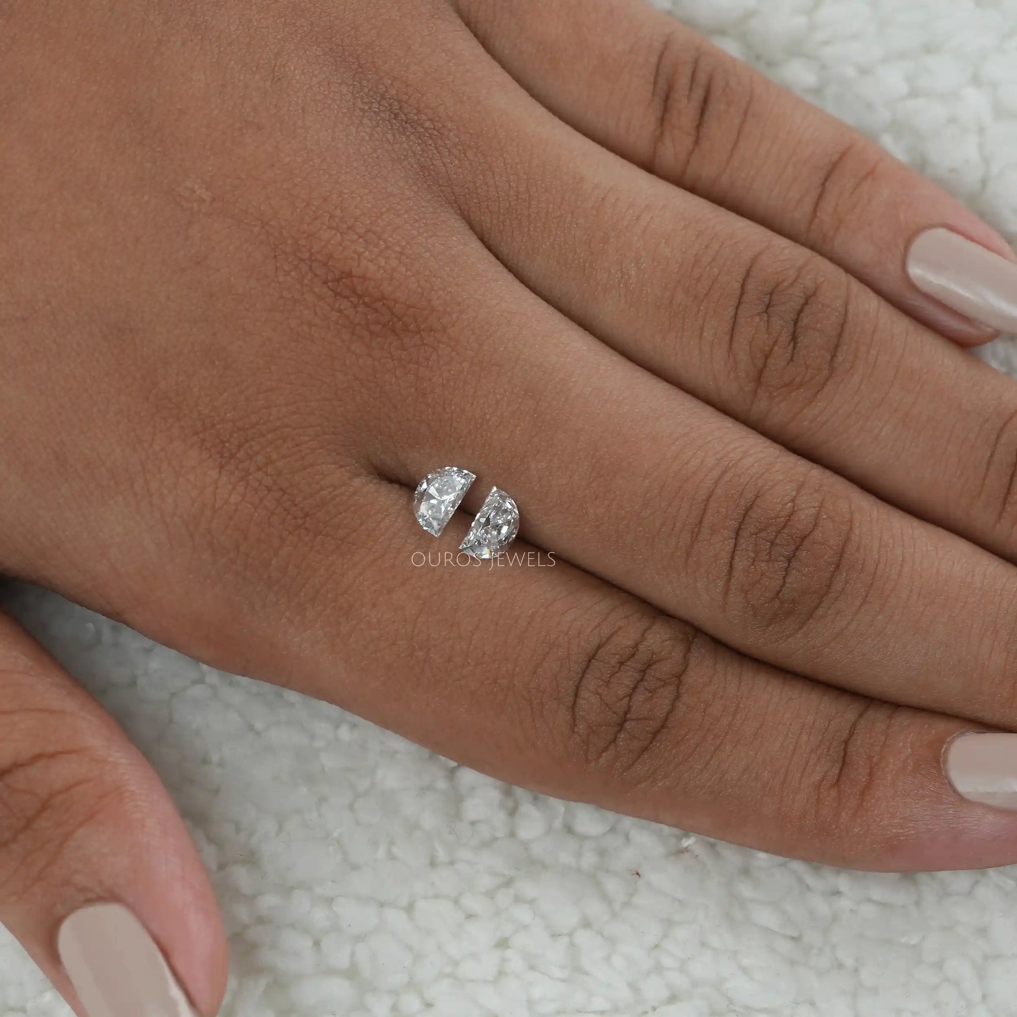 Half Moon Cut Lab Grown Diamond Pair Loose