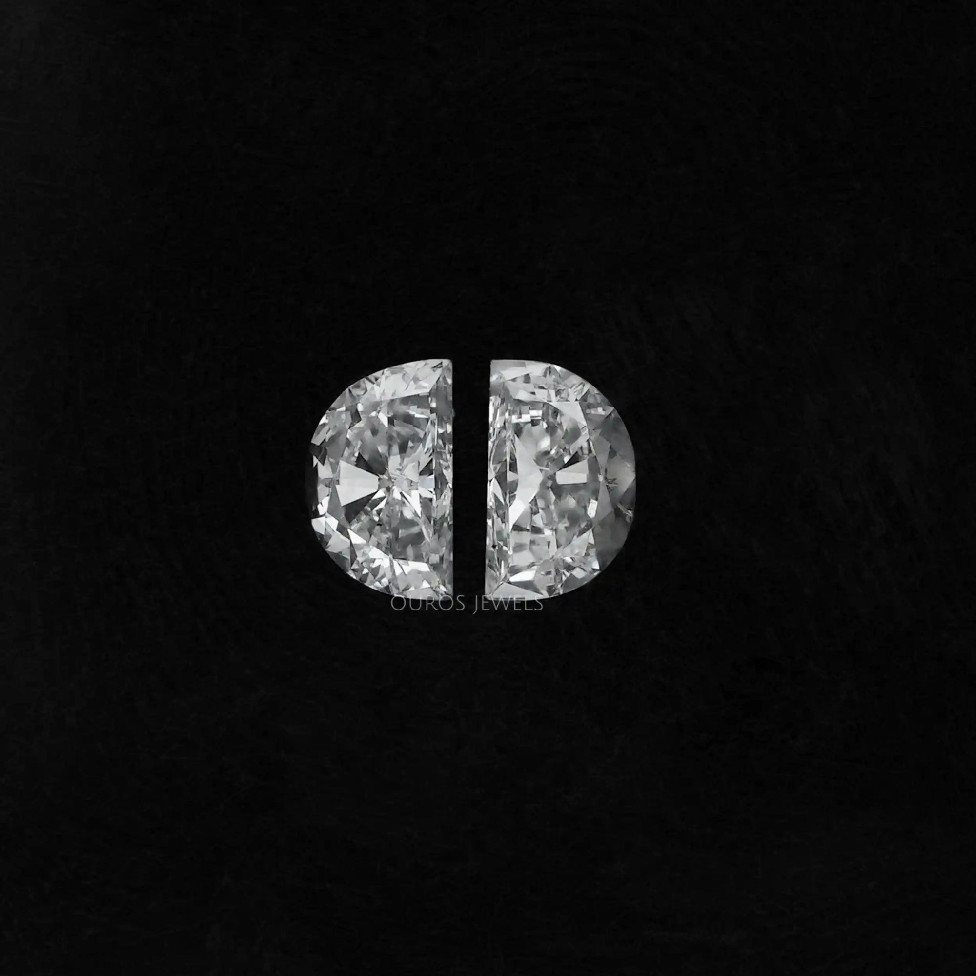 Half Moon Cut Lab Grown Diamond Pair Loose