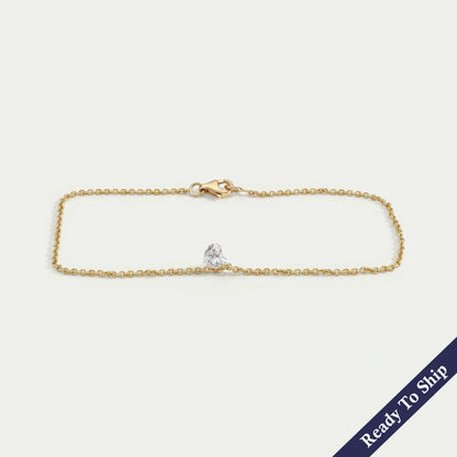Heart Cut Diamond Solitaire Bracelet