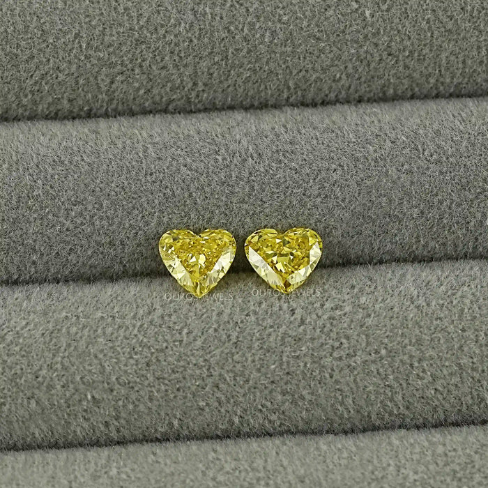 Yellow Heart Lab Grown Diamond Matching Pair