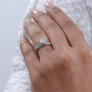 Heart Shaped Lab Diamond Bridal Set Ring