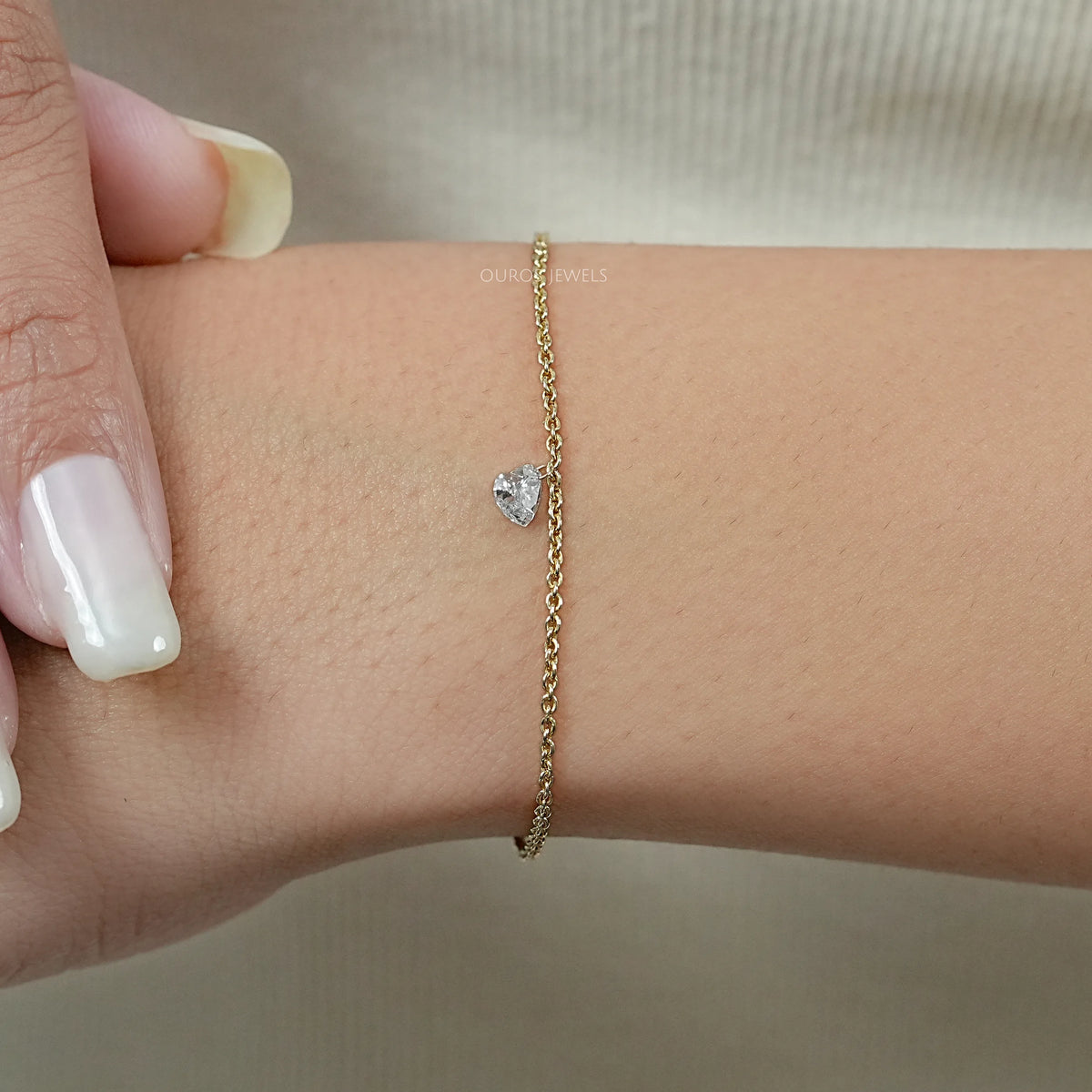 Heart Cut Diamond Solitaire Bracelet