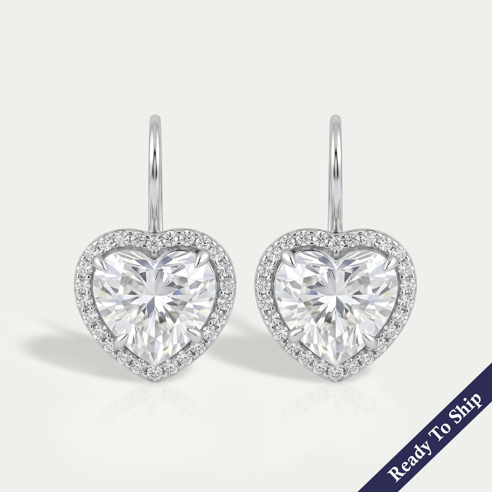 Heart Cut Lab Grown Diamond Dangle Earrings Earrings