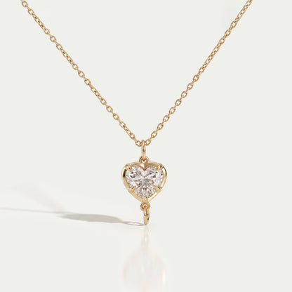 Solitaire Heart Cut Lab Grown Diamond Pendant Necklaces