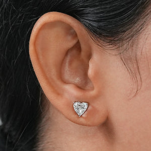 Heart Cut Diamond Stud Earrings With IGI Certified