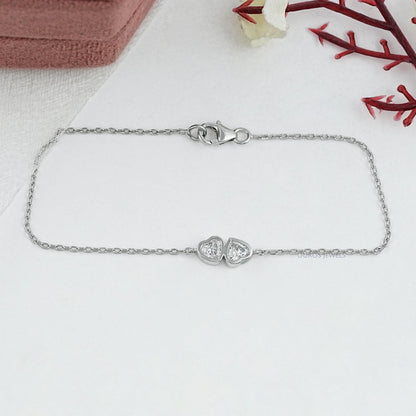 Toi Et Moi Bezel Set Lab Diamond Bracelet Bracelet