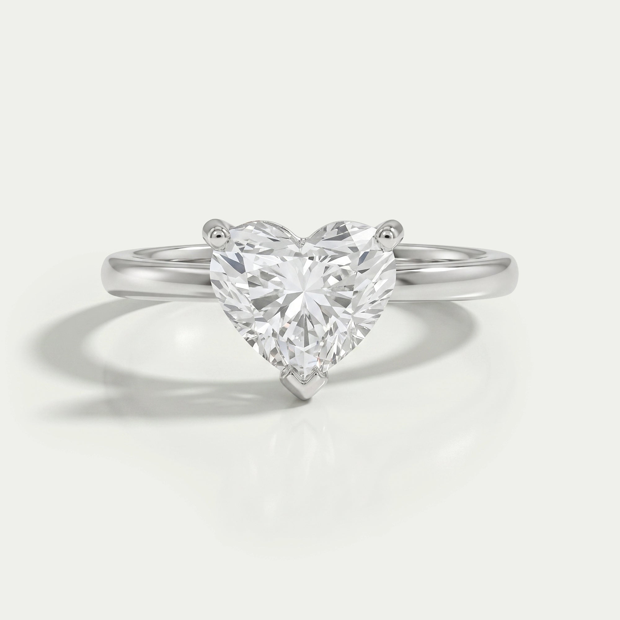 Heart Cut Lab Grown Diamond Solitaire Ring Ring