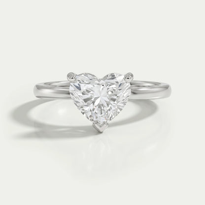 Heart Cut Lab Grown Diamond Solitaire Ring Ring