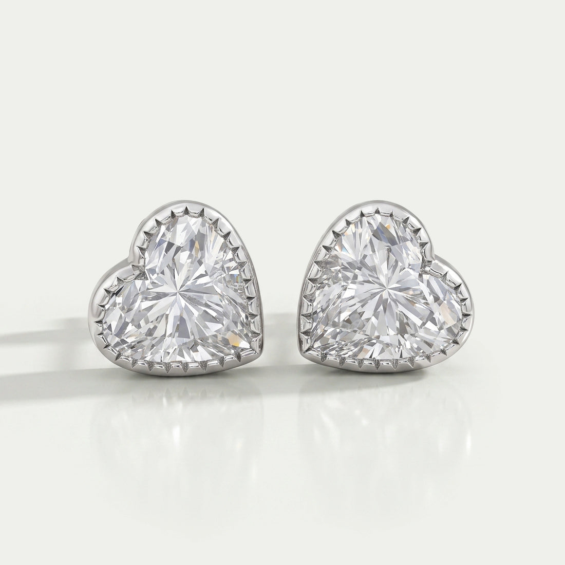 Heart Cut Lab Diamond Milgrain Set Earrings Earrings