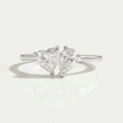 Heart And Pear Lab Diamond Toi Moi Engagement Ring Rings