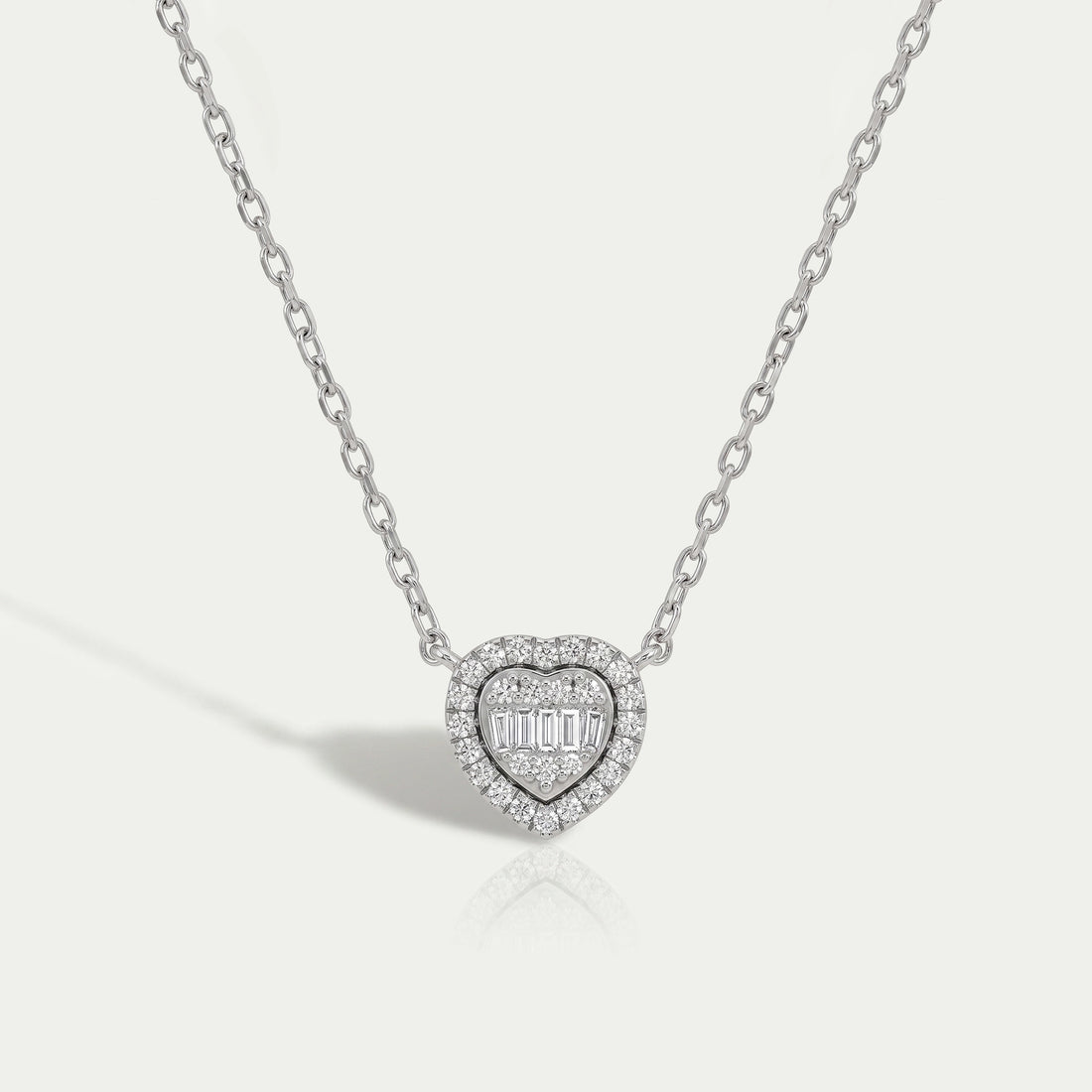 Heart Shape Cluster Lab Diamond Pendant Necklaces