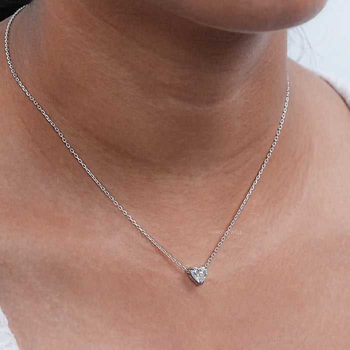 Heart Cut Lab Grown Diamond Solitaire Pendant