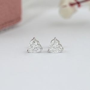 Heart Cut Diamond Stud Earrings With IGI Certified