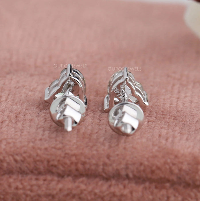 Heart Cut Lab Diamond Back Stud Earrings