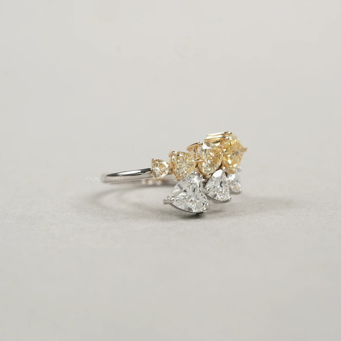 Yellow Heart Cut Lab Grown Diamond Bypass Ring