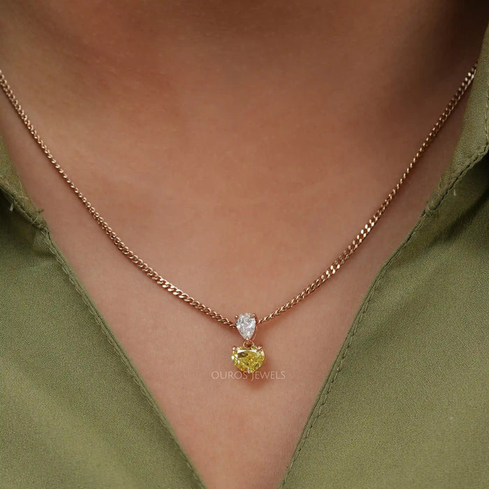 yellow heart shaped diamond pendant