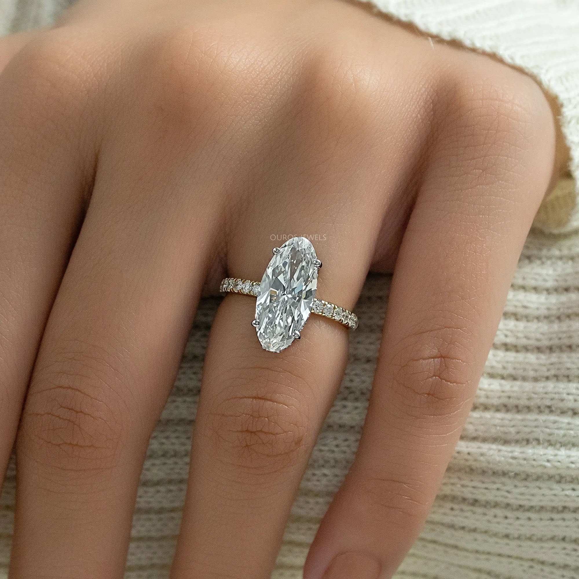 Moval Lab Diamond Hidden Halo Accent Ring Ring