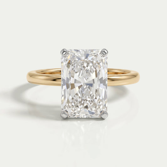 2.50 Carat Hidden Halo Radiant Cut Engagement Ring Ring