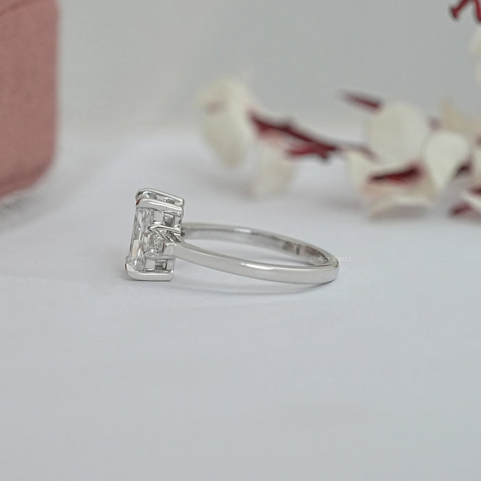 Brilliant Radiant Cut And Tapered Baguette Three stone ring