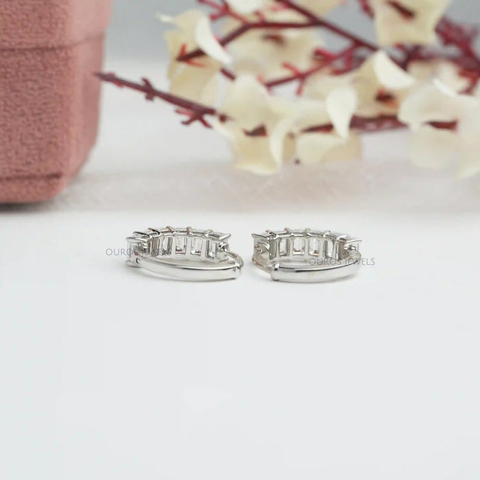 Emerald Cut Hoop Earrings