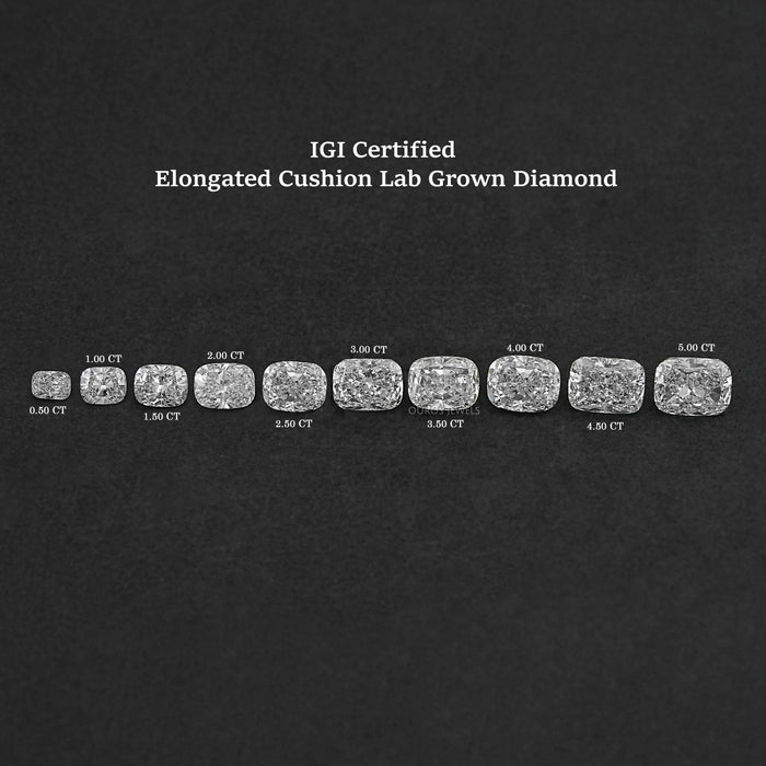 IGI Certified Elongated Cushion Cut Lab Grown Diamond