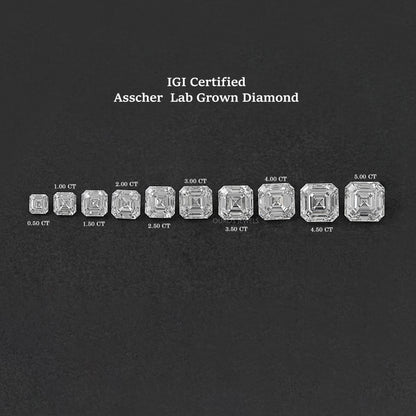 Certified Asscher Cut Lab Grown Diamond IGI Certified Diamond Loose