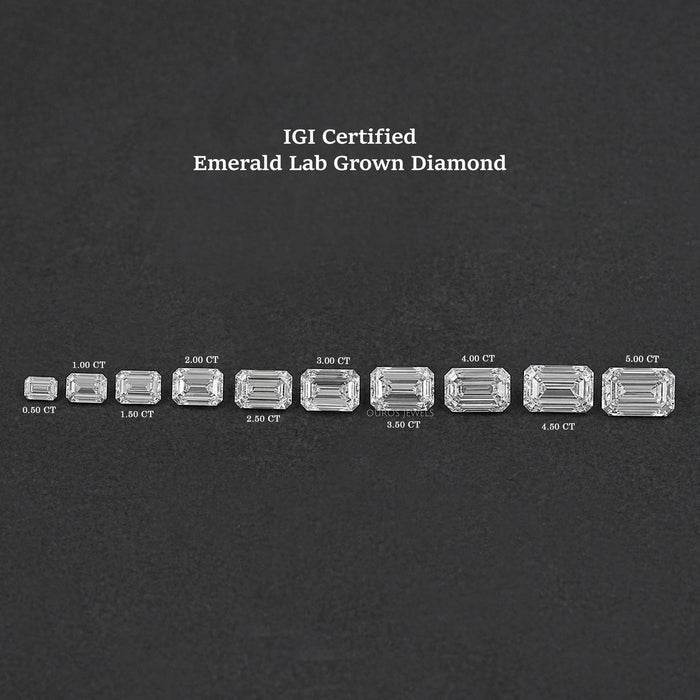 IGI Certified Emerald Cut Lab Grown Diamond