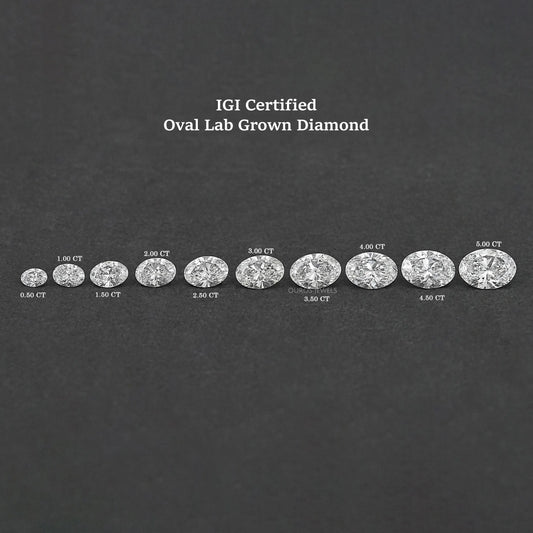 Oval Cut Lab Grown Certified Diamond IGI Certified Diamond Loose